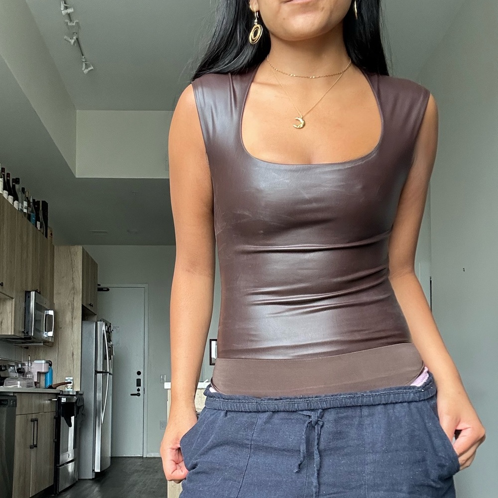 Express Brown Shortsleeve Women's bodysuit